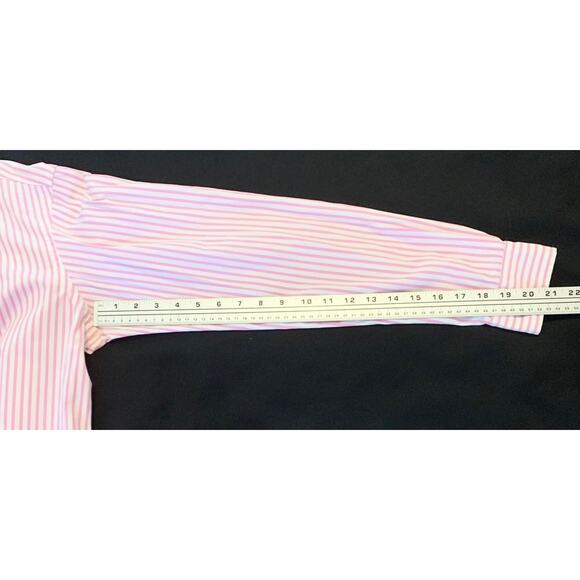 Ralph Lauren Mens Custom Fit Shirt Medium Pink White Striped Button Down Preppy - Picture 11 of 15